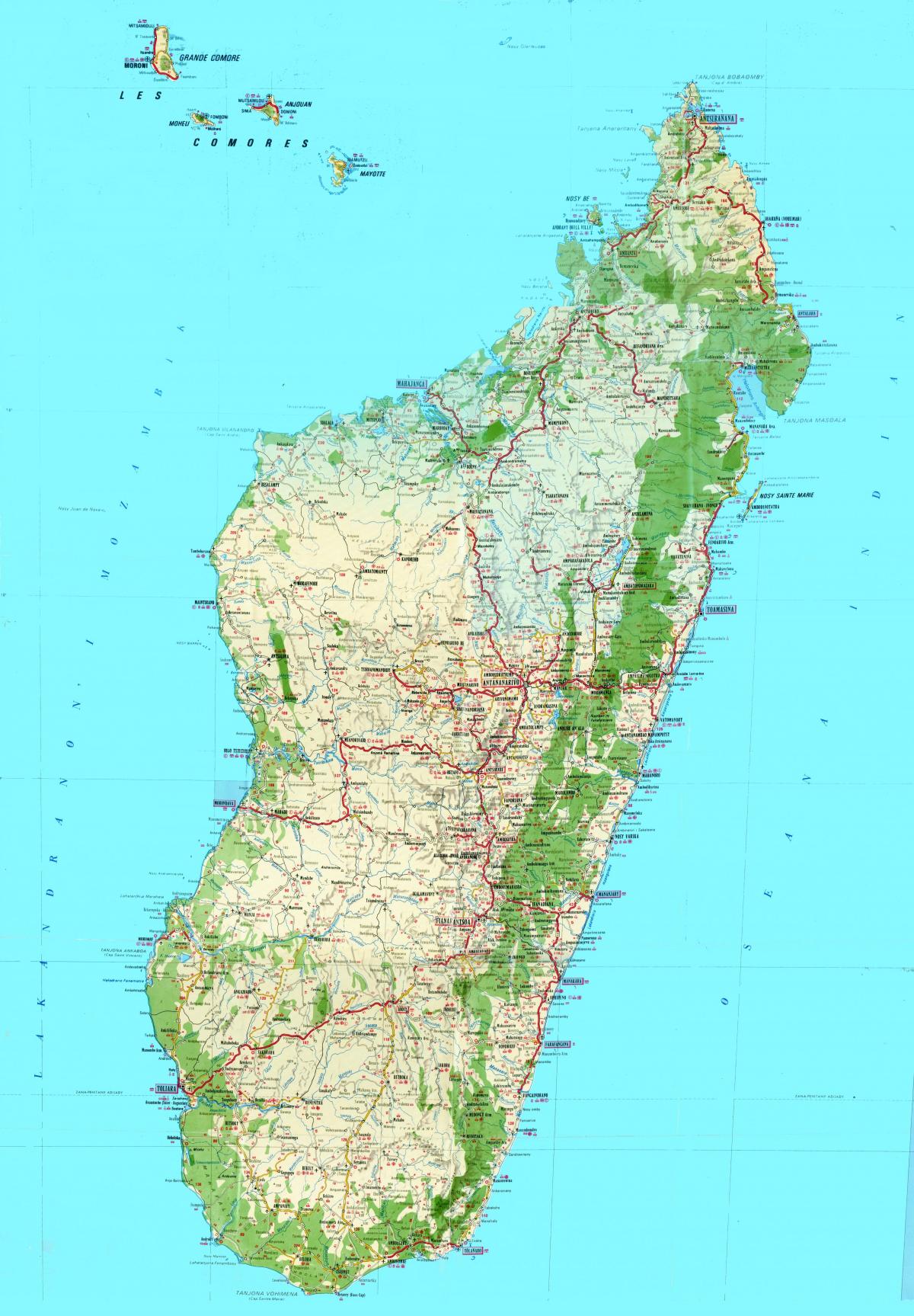 แผนที่ของมาดากัสกา topographic
