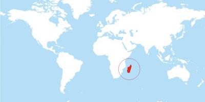 แผนที่ของมาดากัสกาตำแหน่งของโลก