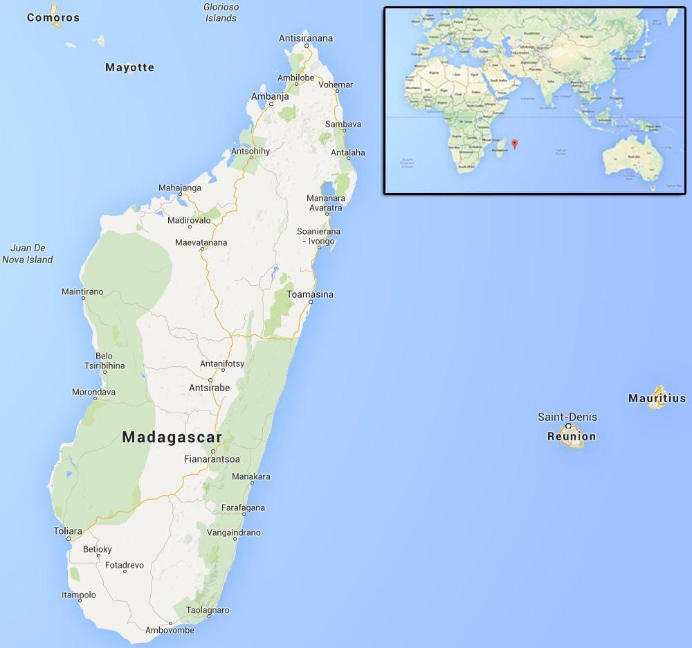 แผนที่หมู่เกาะใกล้กับมาดากัสกา name