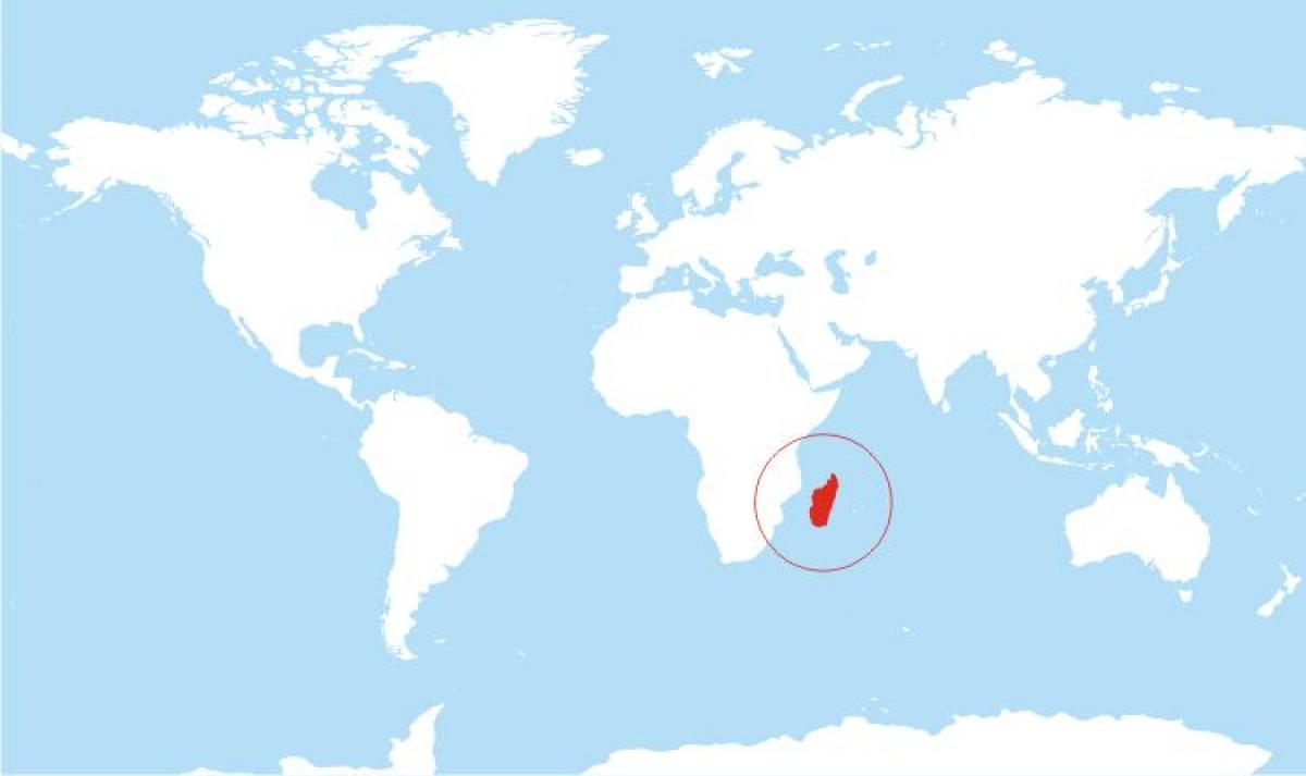 แผนที่ของมาดากัสกาตำแหน่งของโลก