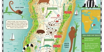 แผนที่ของมาดากัสกาแผนที่สำหรับเด็ก