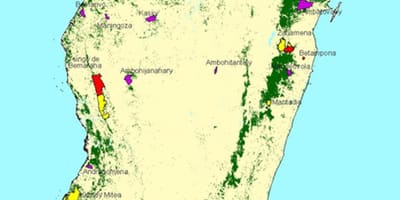 แผนที่ของมาดากัสกาน่วยสวนแห่งชาติ