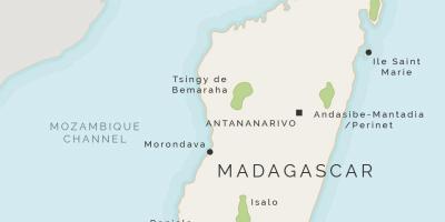 แผนที่ของมาดากัสกาและรอบๆแถวนี้แล้วเกาะ